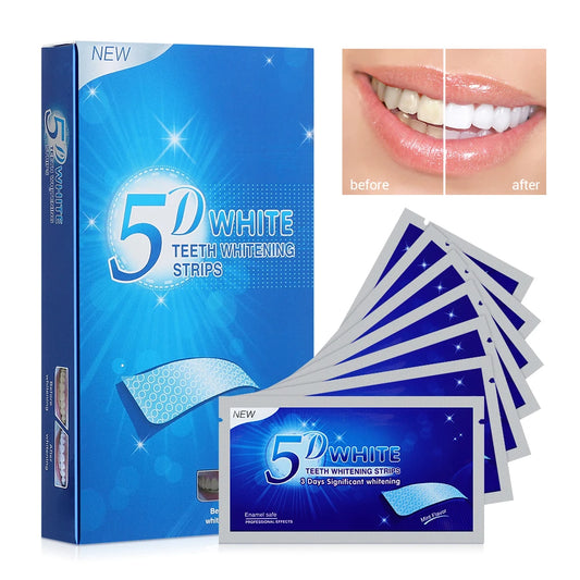 Bandes blanchissantes 5D pour les dents – contre les taches et le jaunissement